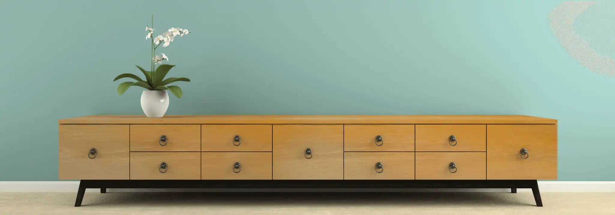 Plywood sideboard decorative finish